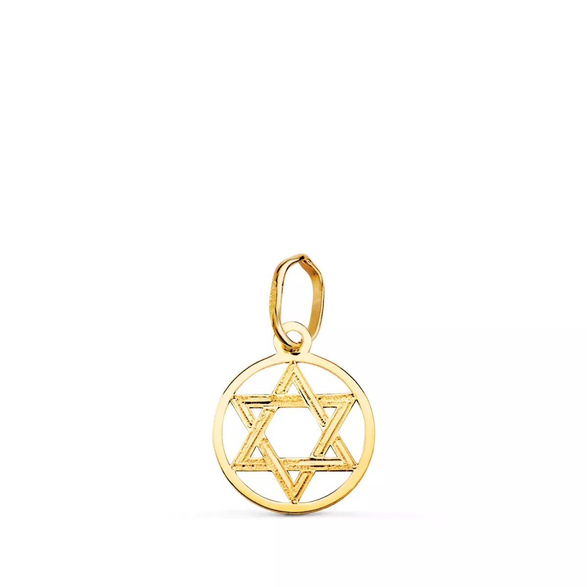18K COLGANTE ORO AMARILLO ESTRELLA DE DAVID MINI 10MM 0