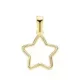 18K COLGANTE ORO AMARILLO ESTRELLA CERCO LISO 12.5X12.5 MM 0