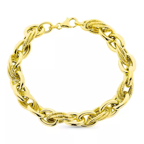 9K PULSERA ORO AMARILLO TRIPLE ESLABON. 20CM 9,00gr