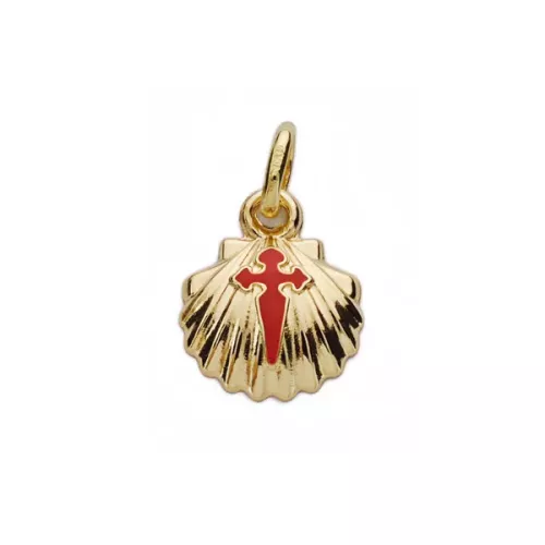 18K COLGANTE ORO AMARILLO CONCHA DE SANTIAGO SIMPLE 10 MM 0