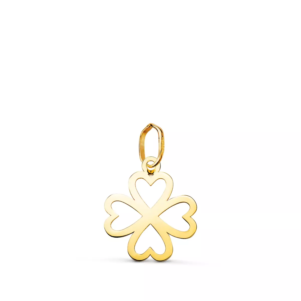 18K COLGANTE ORO AMARILLO TREBOL CALADO EN BRILLO. MEDIDA: 14 X 12 MM 0