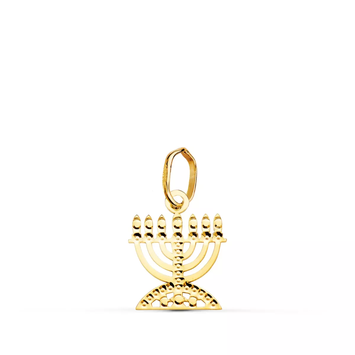 18K COLGANTE " MENORAH " CANDELABRO DE LOS 7 BRAZOS ORO AMARILLO TALLADO 12 X 10 MM 0