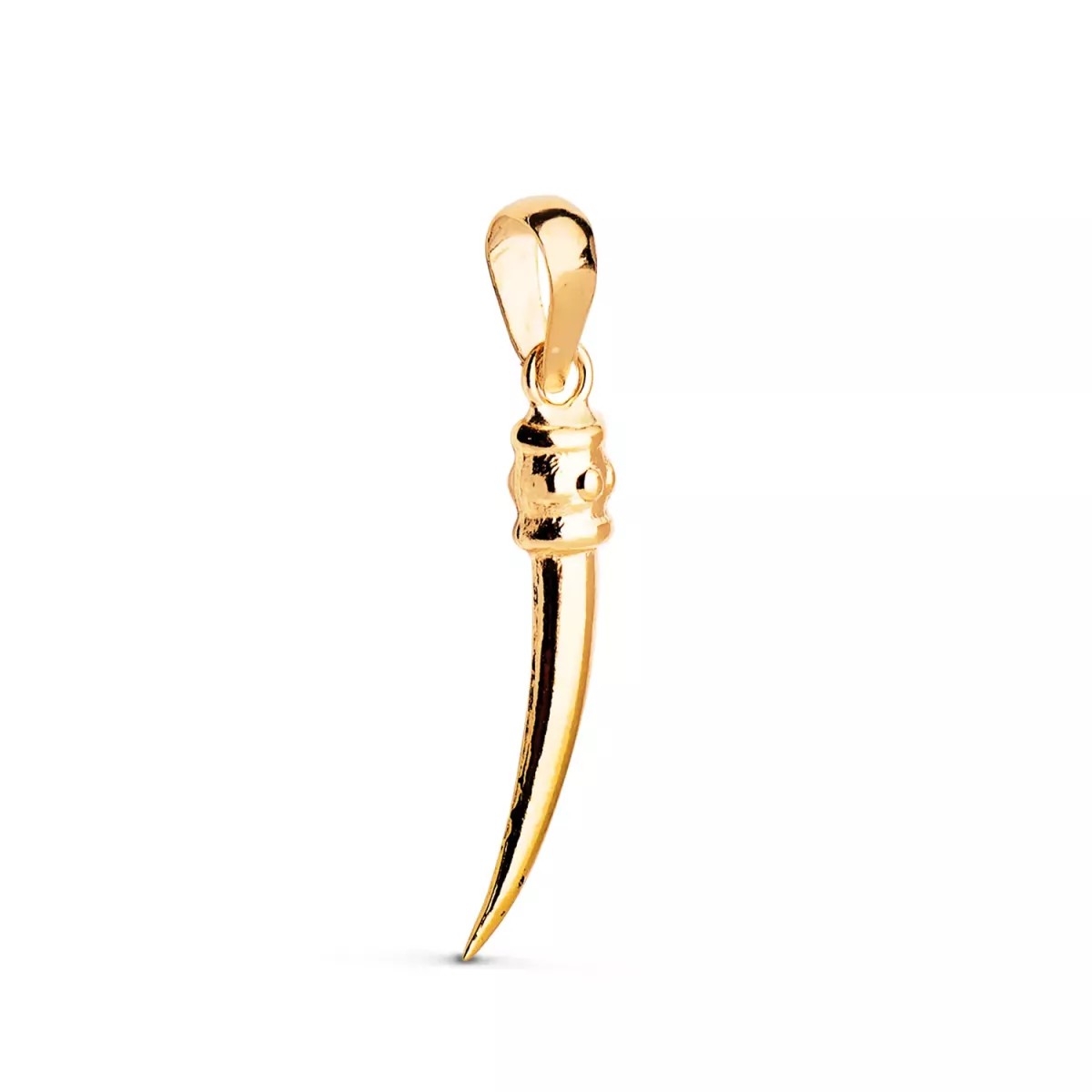 18K COLGANTE ORO AMARILLO CUERNO EN BRILLO. MEDIDA: 19 X 3 MM 0
