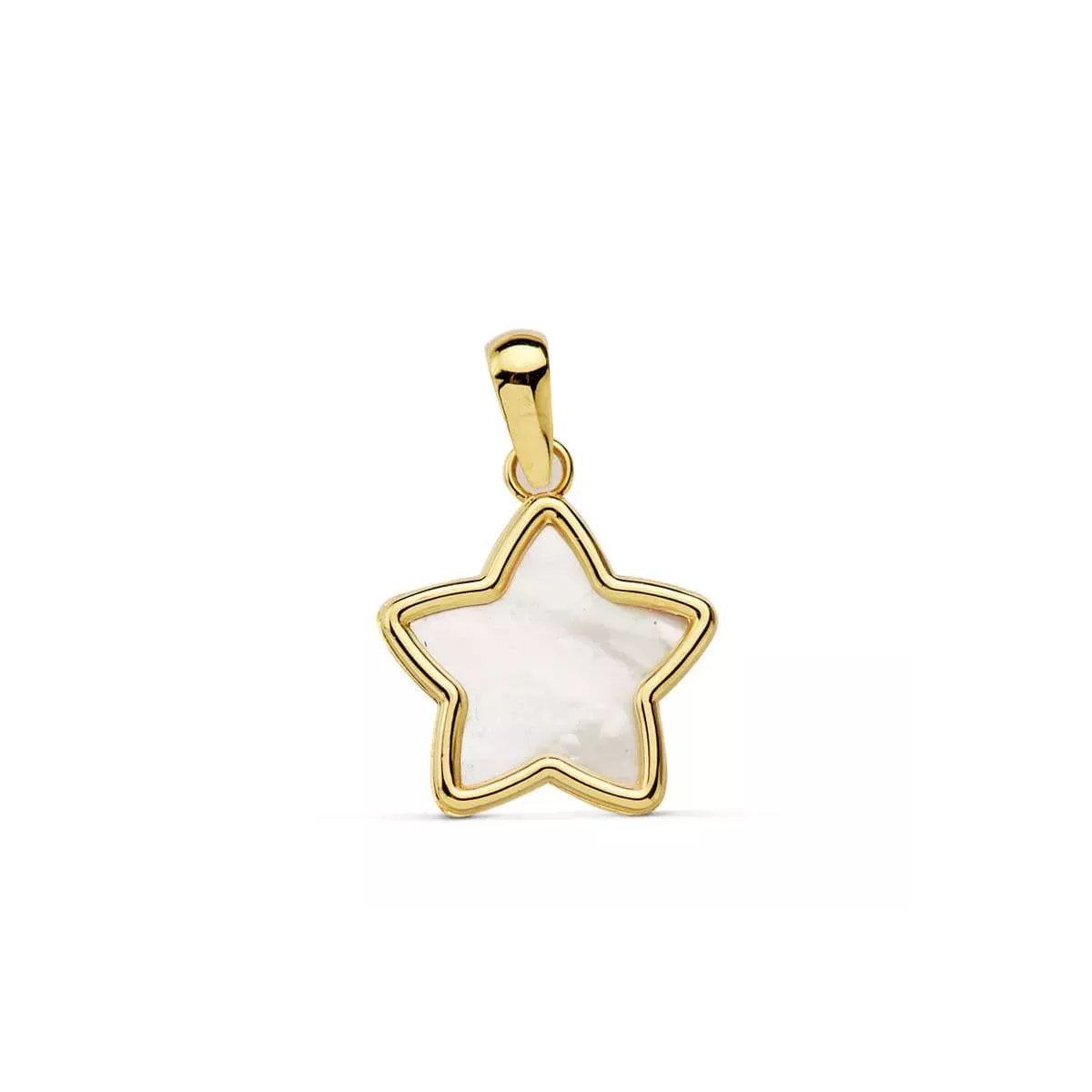 18K COLGANTE ESTRELLA NACAR ORO AMARILLO 12X12 MM 0