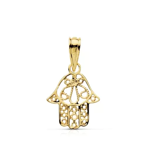 18K COLGANTE ORO AMARILLO MANO DE FATIMA 14X11 MM 0