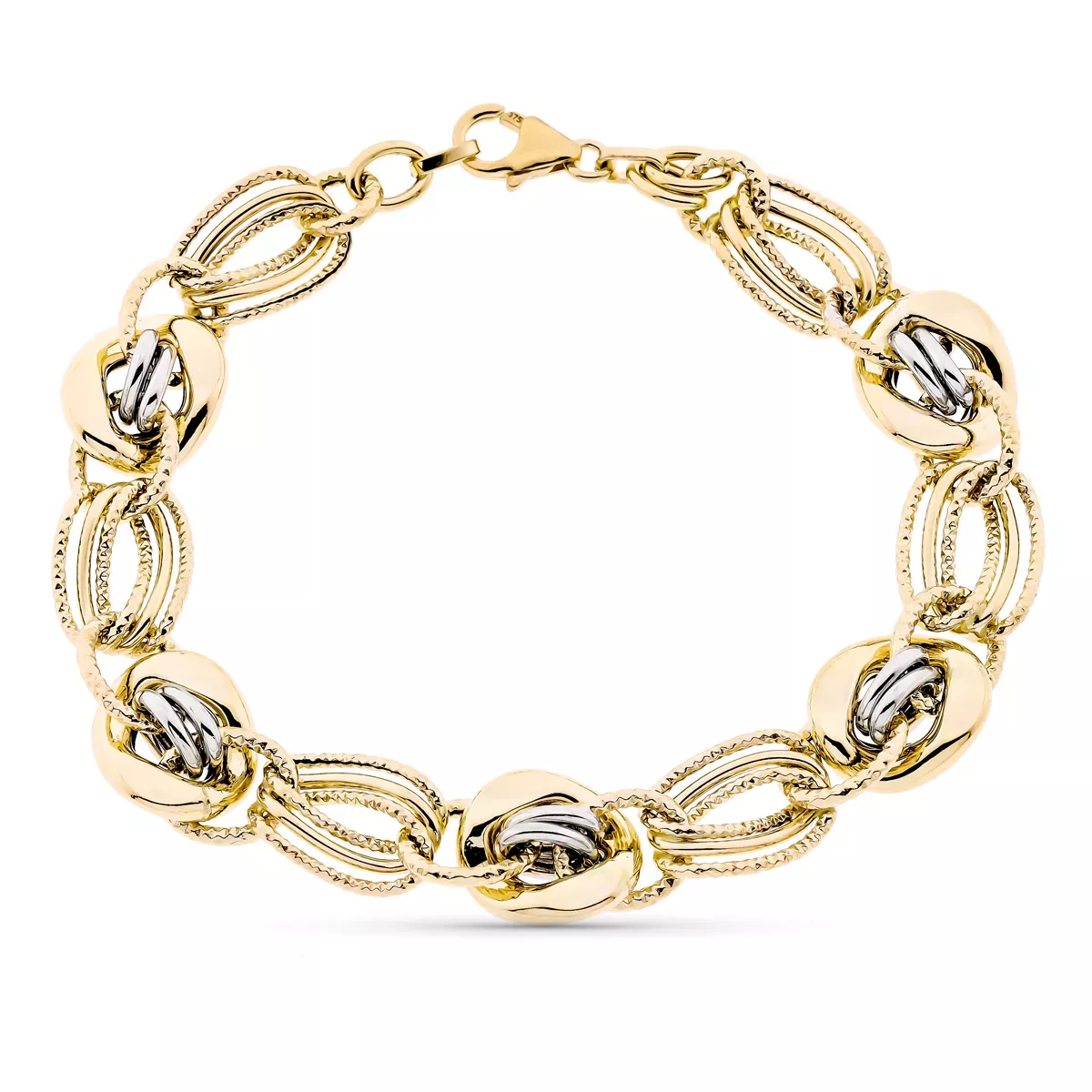 9K PULSERA ORO AMARILLO HUECA 20CM 7