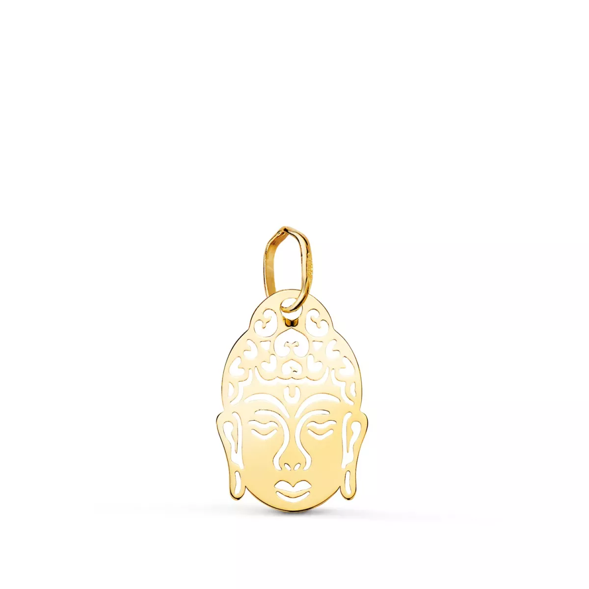 18K COLGANTE ORO AMARILLO CABEZA DE BUDA CALADO. MEDIDA: 16 X 10 MM 0