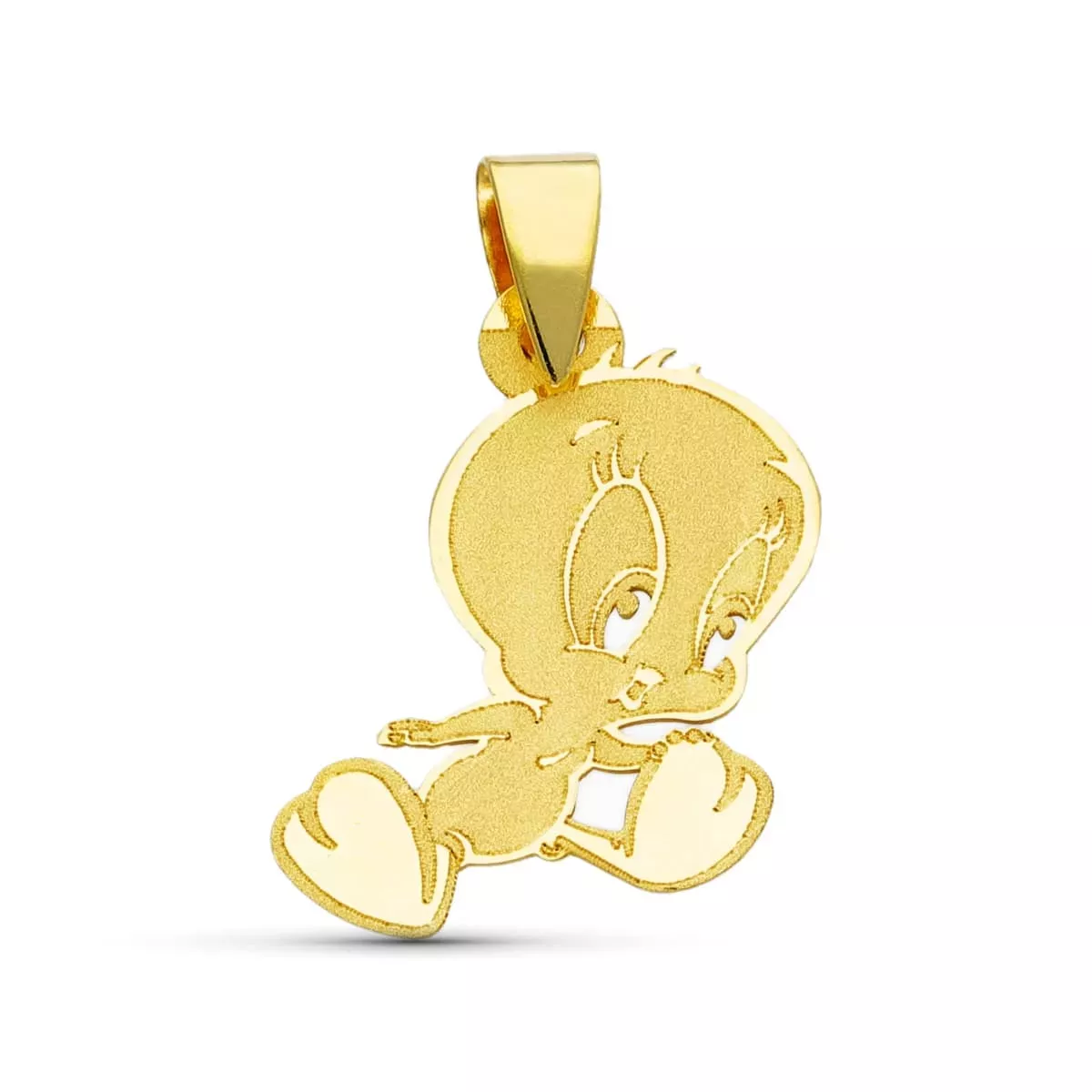 18K COLGANTE ORO AMARILLO PIOLIN LASER MATE Y BRILLO 0