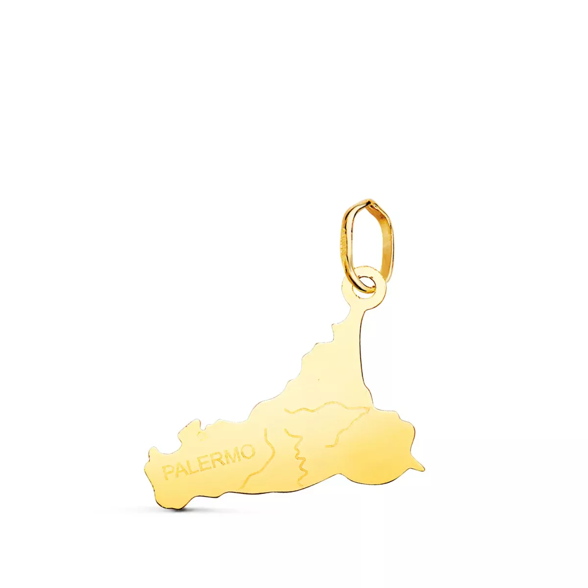 18K COLGANTE ORO AMARILLO ISLA DE SICILIA EN BRILLO. 21