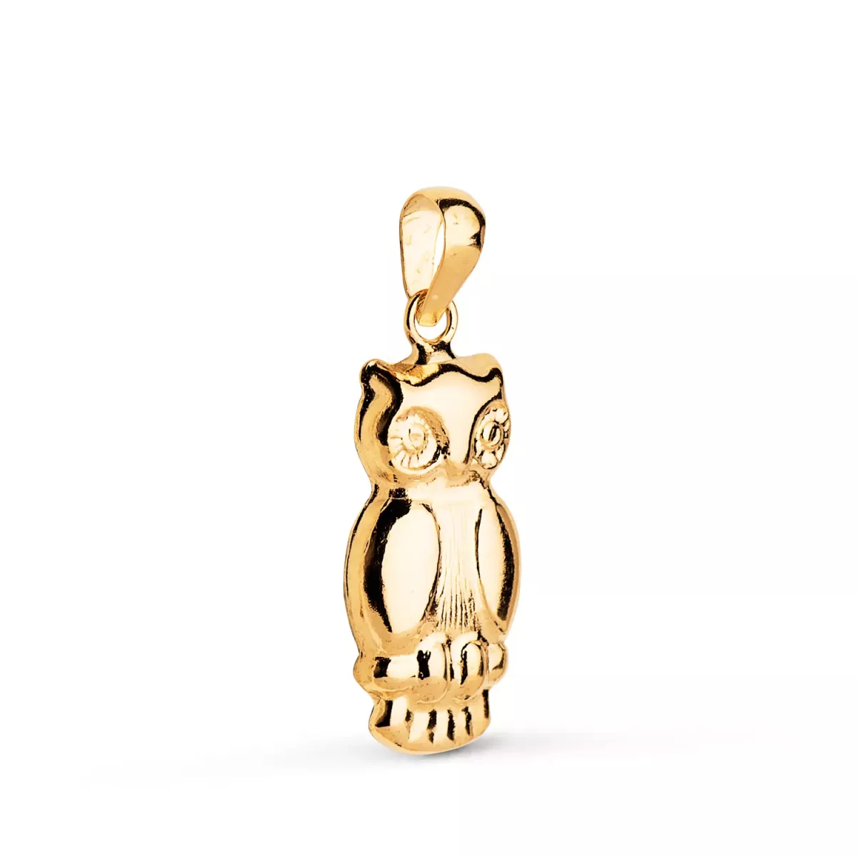18K COLGANTE ORO AMARILLO BUHO EN BRILLO. MEDIDA: 19 X 9 MM 0