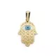 18K COLGANTE ORO AMARILLO MANO FATIMA Y OJO TURCO 19X13 MM 0