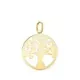 18K COLGANTE ORO AMARILLO REDONDO ARBOL DE LA VIDA EN BRILLO 20 MM 0