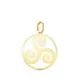 18K COLGANTE ORO AMARILLO REDONDO TRISQUEL EN BRILLO 20 MM 0
