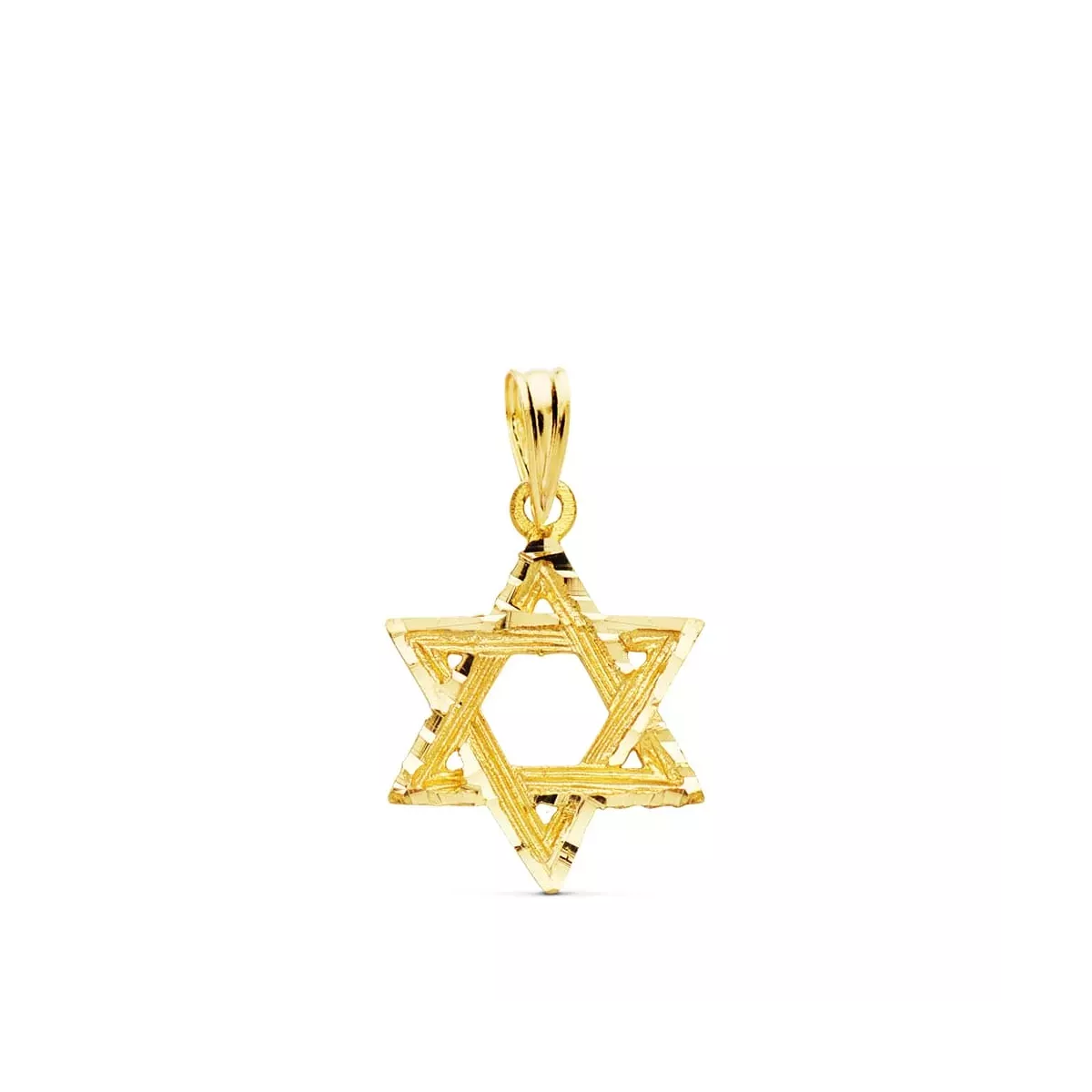 18K COLGANTE ESTRELLA DE DAVID ORO AMARILLO 15X14 MM 0