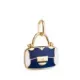 18K COLGANTE ORO AMARILLO BOLSO CON ESMALTE AZUL Y BLANCO. MEDIDA: 14 X 13 MM 0