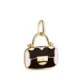 18K COLGANTE ORO AMARILLO BOLSO CON ESMALTE NEGRO Y BLANCO. MEDIDA: 14 X 13 MM 0