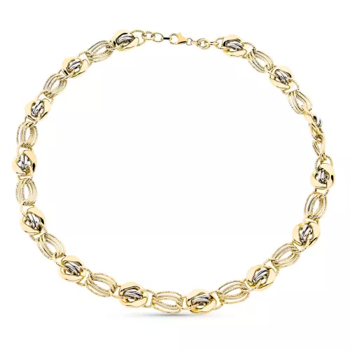 9K COLLAR ORO BICOLOR 45CM 18