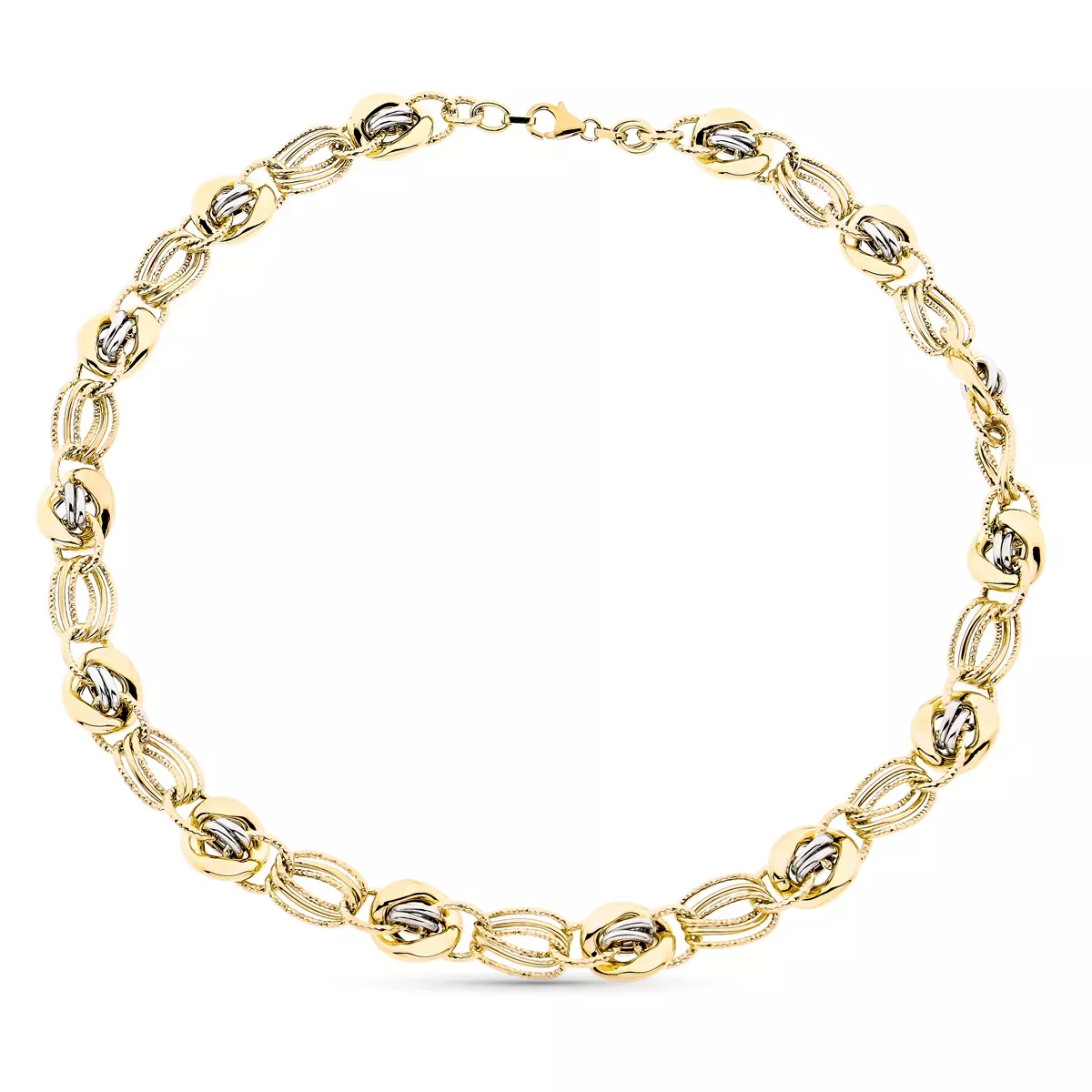 9K COLLAR ORO BICOLOR 45CM 18