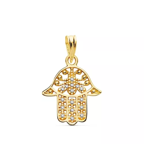 18K COLGANTE ORO AMARILLO MANO FATIMA 15X14 MM 1