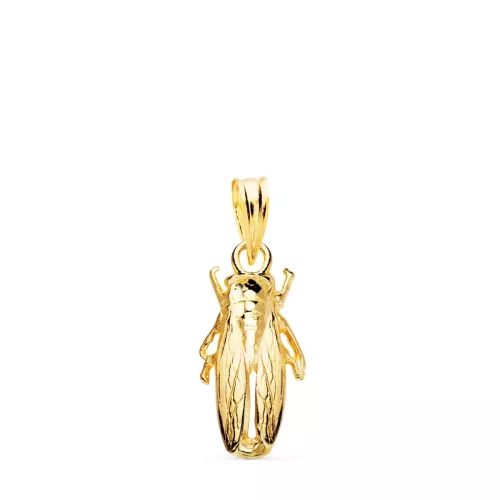 18K COLGANTE ORO AMARILLO CIGARRA DE LA CAMARGA. 19 X 9 MM 1