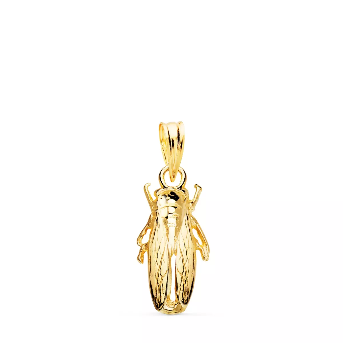 18K COLGANTE ORO AMARILLO CIGARRA DE LA CAMARGA. 19 X 9 MM 1