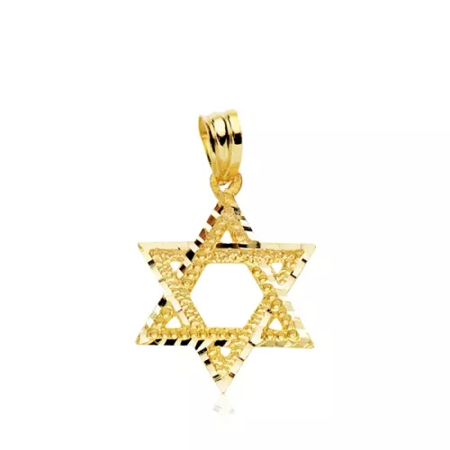 18K COLGANTE ORO AMARILLO ESTRELLA DE DAVID. 22 X 17 MM 1