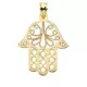 18K COLGANTE ORO AMARILLO MANO FATIMA CALADA. MEDIDA: 32 X 29 MM 1