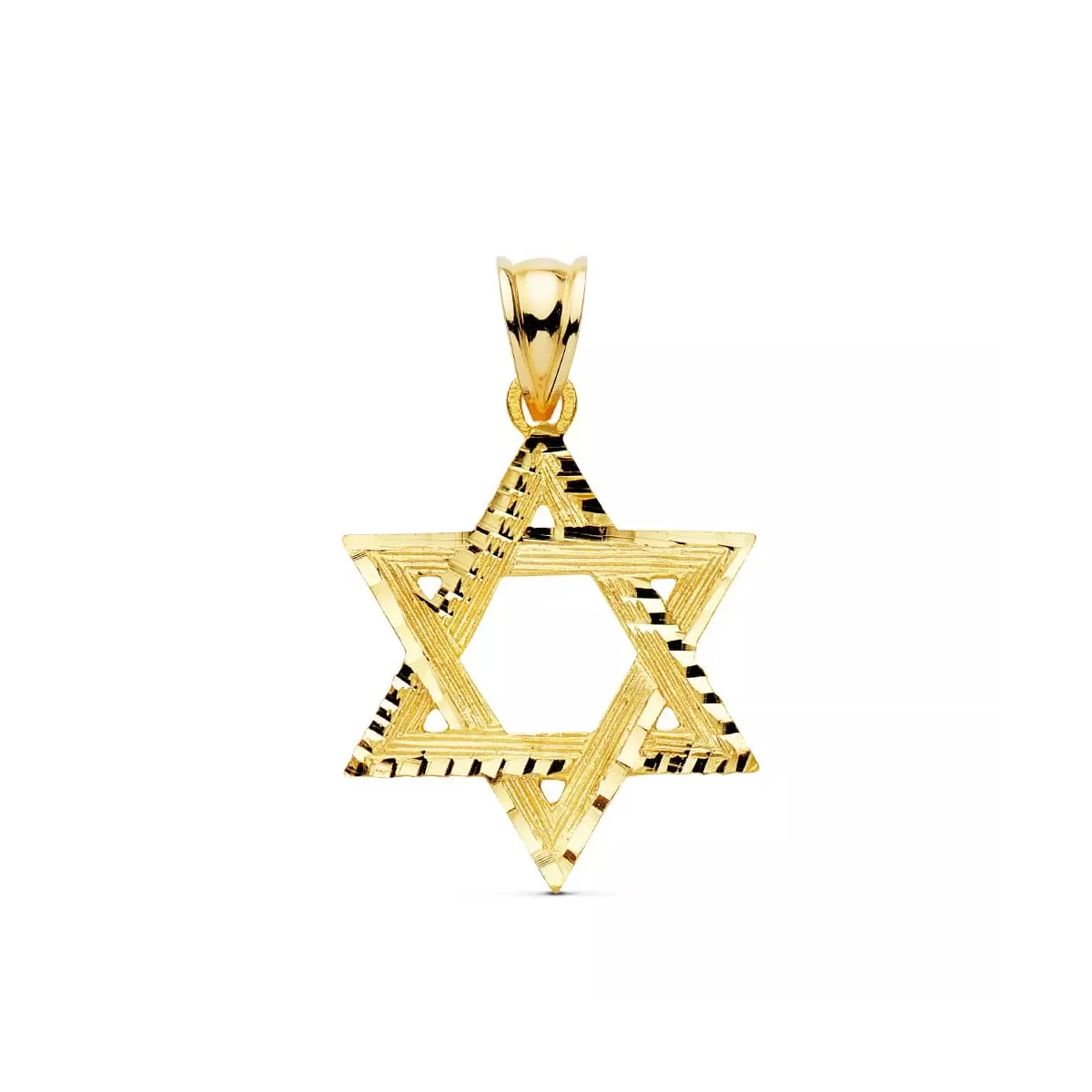 18K COLGANTE ORO AMARILLO ESTRELLA DE DAVID 23X20 MM 1