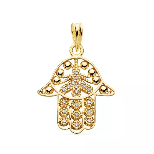 18K COLGANTE ORO AMARILLO MANO FATIMA 19X18 MM 1