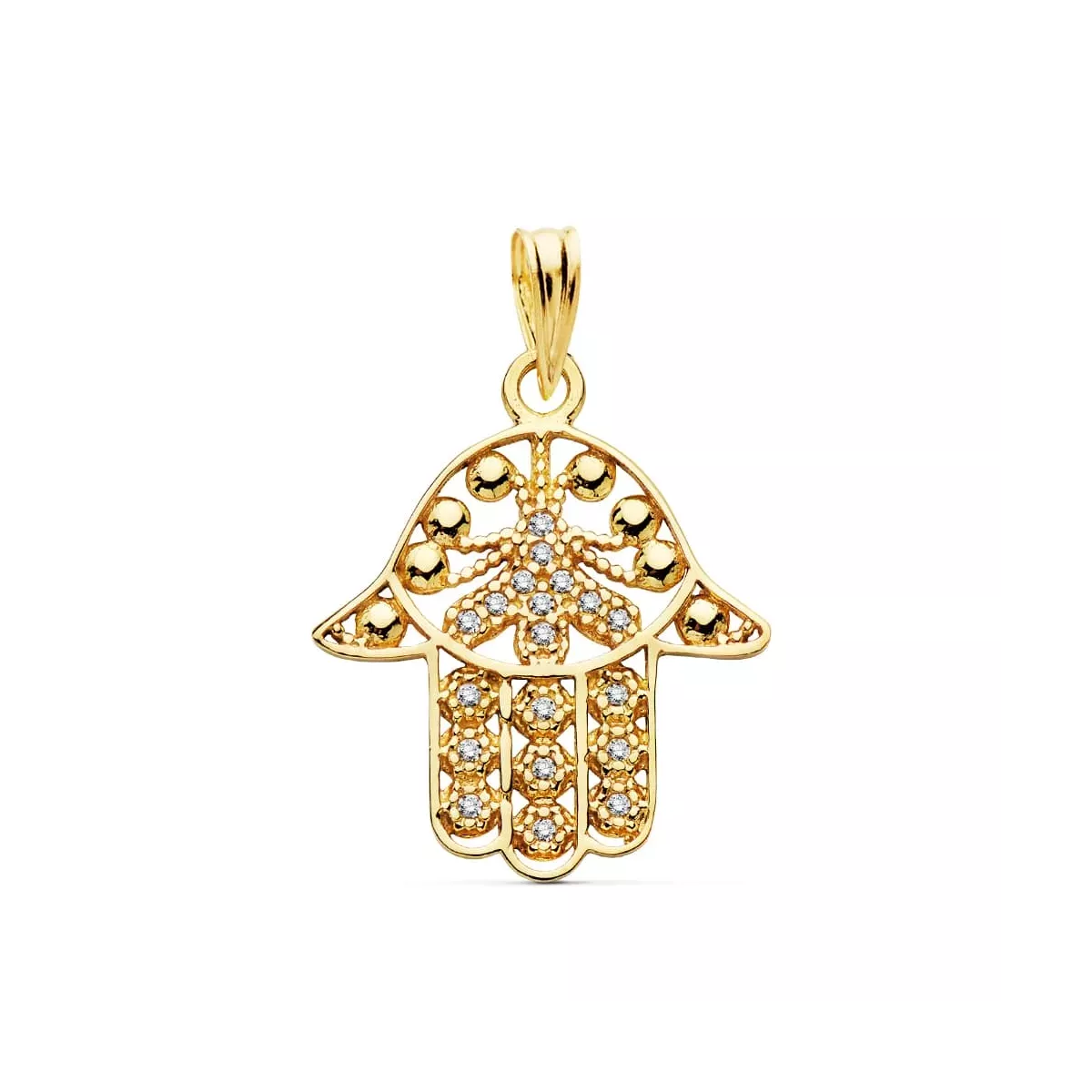 18K COLGANTE ORO AMARILLO MANO FATIMA 19X18 MM 1