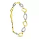 9K PULSERA ORO BICOLOR ROMBOS CON CIRCONITA 19CM 6