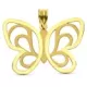 18K COLGANTE ORO AMARILLO LASER MARIPOSA 32X24 MM 2