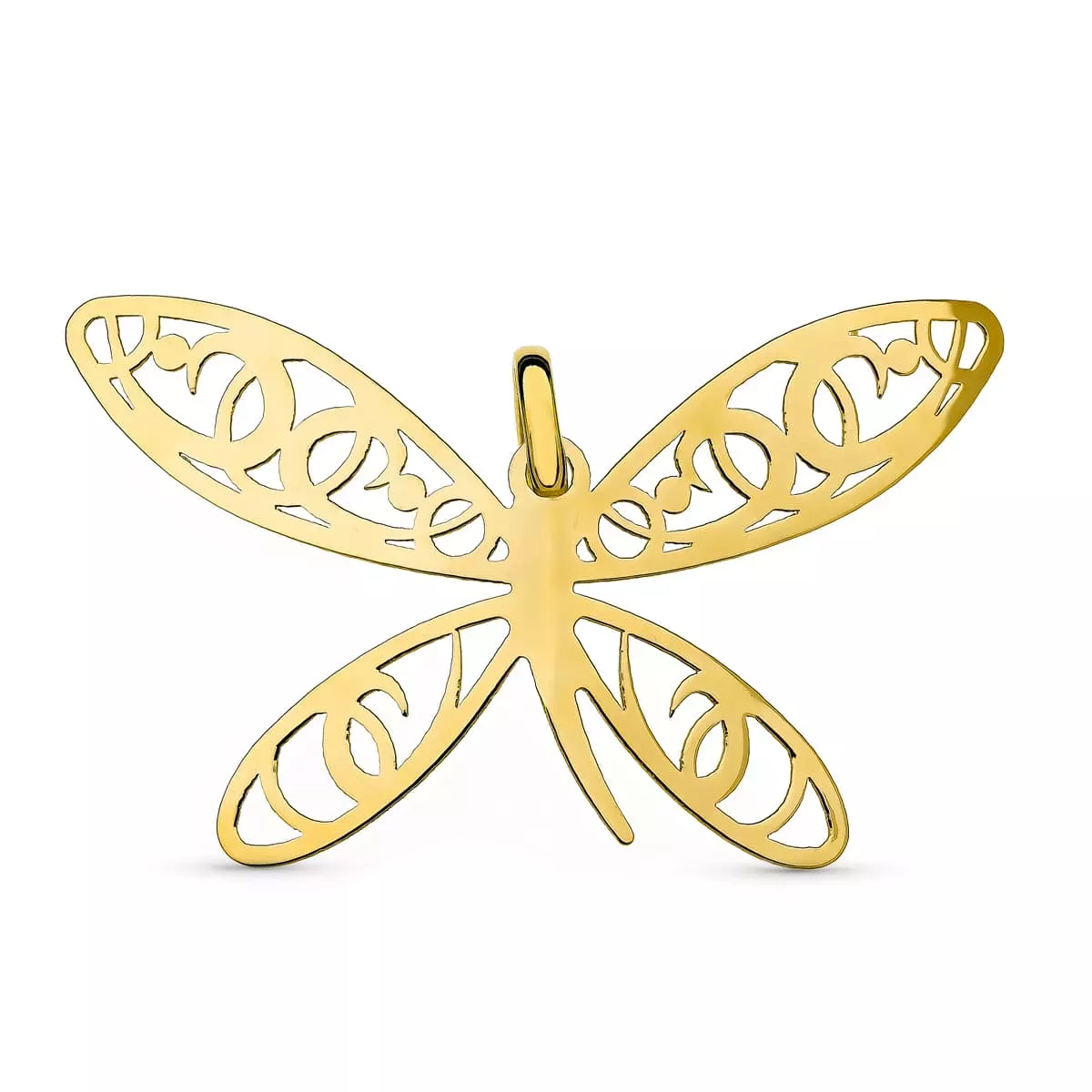18K COLGANTE ORO AMARILLO LIBELULA 21X51 MM 3