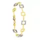 9K PULSERA ORO BICOLOR CUADRADOS CON CIRCONITA 19CM 6