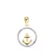 18K COLGANTE ORO BICOLOR REDONDO CON ANCLA. 13MM 0