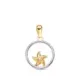 18K COLGANTE ORO BICOLOR REDONDO CON ESTRELLA DE MAR. 13MM 0