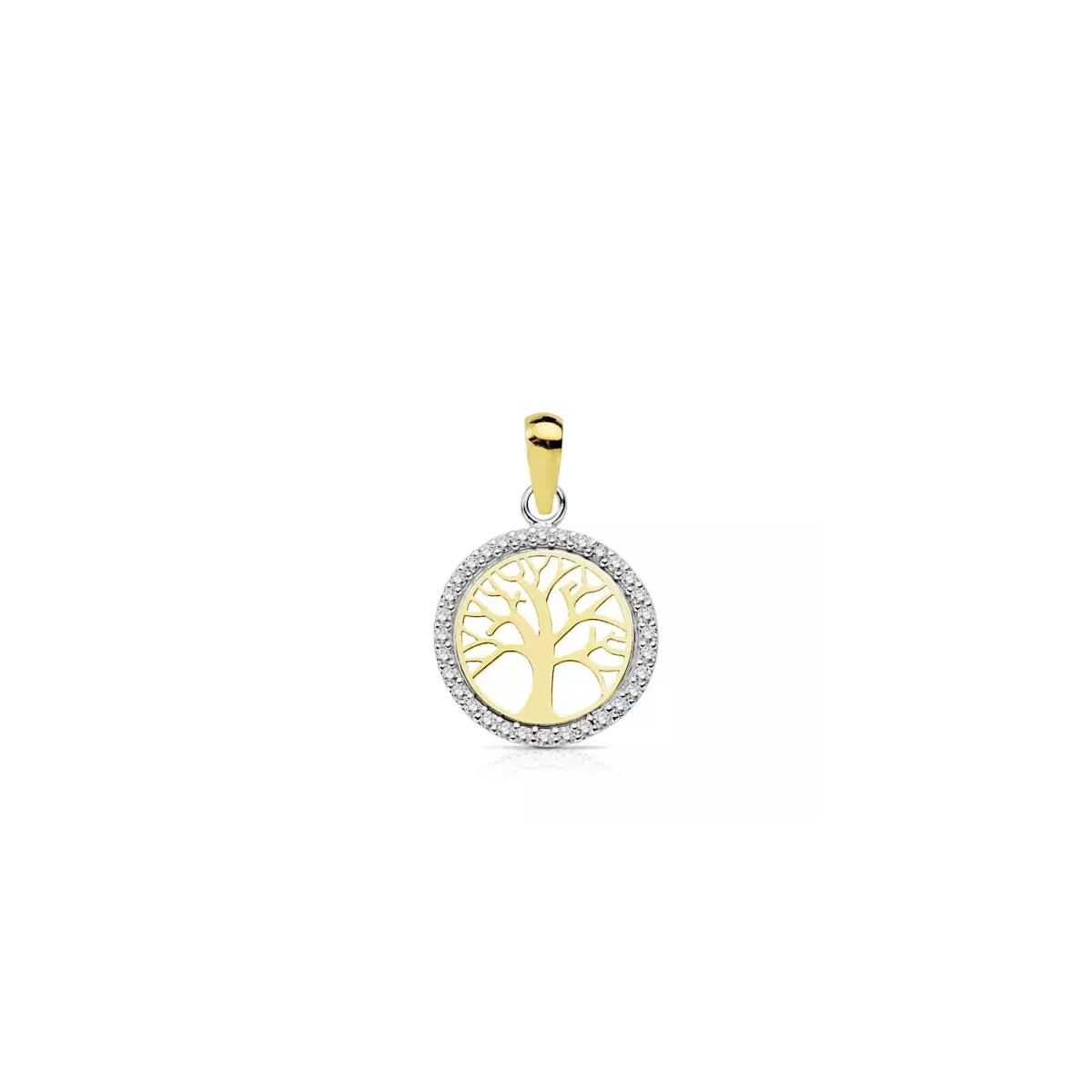 18K COLGANTE ORO BICOLOR ARBOL DE LA VIDA 13 MM 0