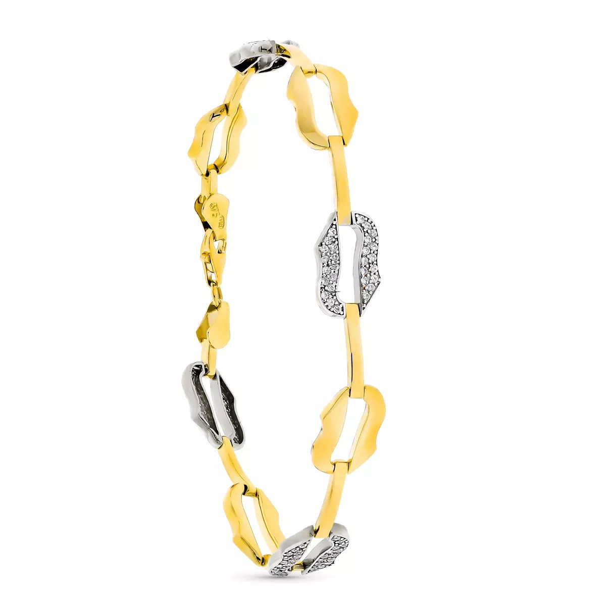 9K PULSERA ORO BICOLOR 19CM 5