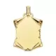 18K PLACA CHAPA COLGANTE PERGAMINO ORO AMARILLO LISO BRILLO PAPIRO. 24X22 MM 1