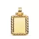 18K PLACA CHAPA COLGANTE ORO AMARILLO BRILLO CON BORDE 24X20 MM 2