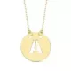 18K COLGANTE ORO AMARILLO LETRA " A " 15 MM CADENA FORZADA 42CM 1