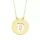 18K COLGANTE ORO AMARILLO LETRA " D " 15 MM CADENA FORZADA 42CM 1