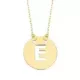 18K COLGANTE ORO AMARILLO LETRA " E " 15 MM CADENA FORZADA 42CM 1