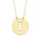 18K COLGANTE ORO AMARILLO LETRA " I " 15 MM CADENA FORZADA 42CM 1