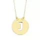 18K COLGANTE ORO AMARILLO LETRA " J " 15 MM CADENA FORZADA 42CM 1