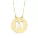 18K COLGANTE ORO AMARILO LETRA " M " 15 MM CADENA FORZADA 42CM 1