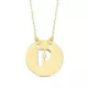 18K COLGANTE ORO AMARILLO LETRA " P " 15 MM CADENA FORZADA 42CM 1