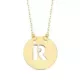 18K COLGANTE ORO AMARILLO LETRA " R " 15 MM CADENA FORZADA 42CM 1