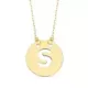 18K COLGANTE ORO AMARILLO LETRA " S " 15 MM CADENA FORZADA 42CM 1