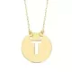 18K COLGANTE ORO AMARILLO LETRA " T " 15 MM CADENA FORZADA 42CM 1